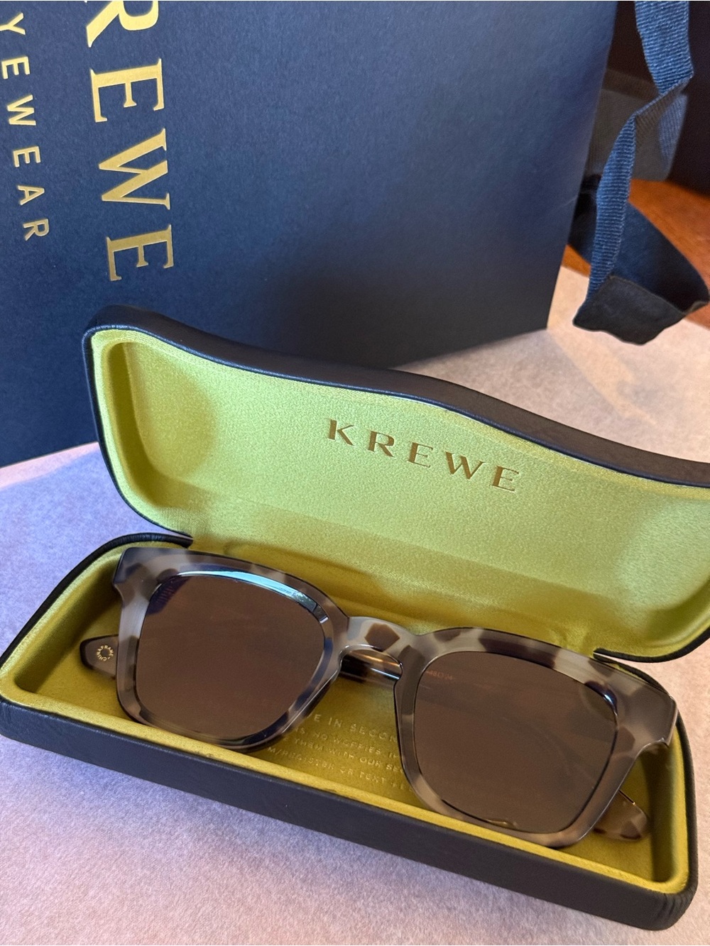 NWT KREWE Harrison/Malt Polarized Women’s Sunglasses - Brown Lenses